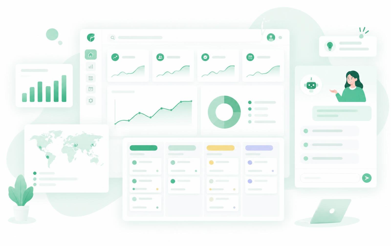 NexGen eHub platform dashboard with analytics, workflows and AI assistant